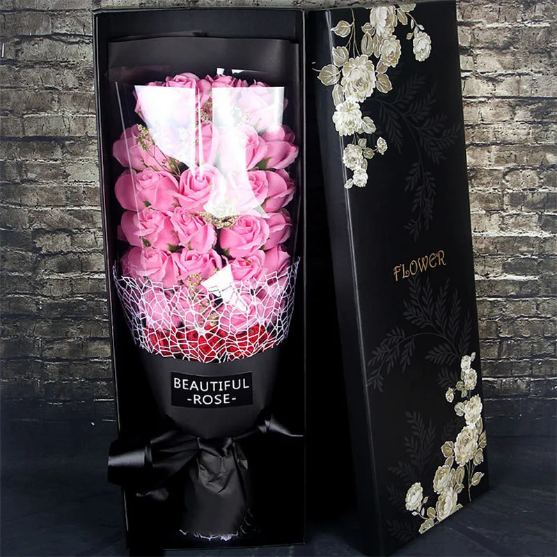 Flone 33 шт. ароматизированное Мыло цветочный букет розы Мыло Цветы Подарочная коробка искусственная Роза креативный День Святого Валентина подарок на день рождения Декор