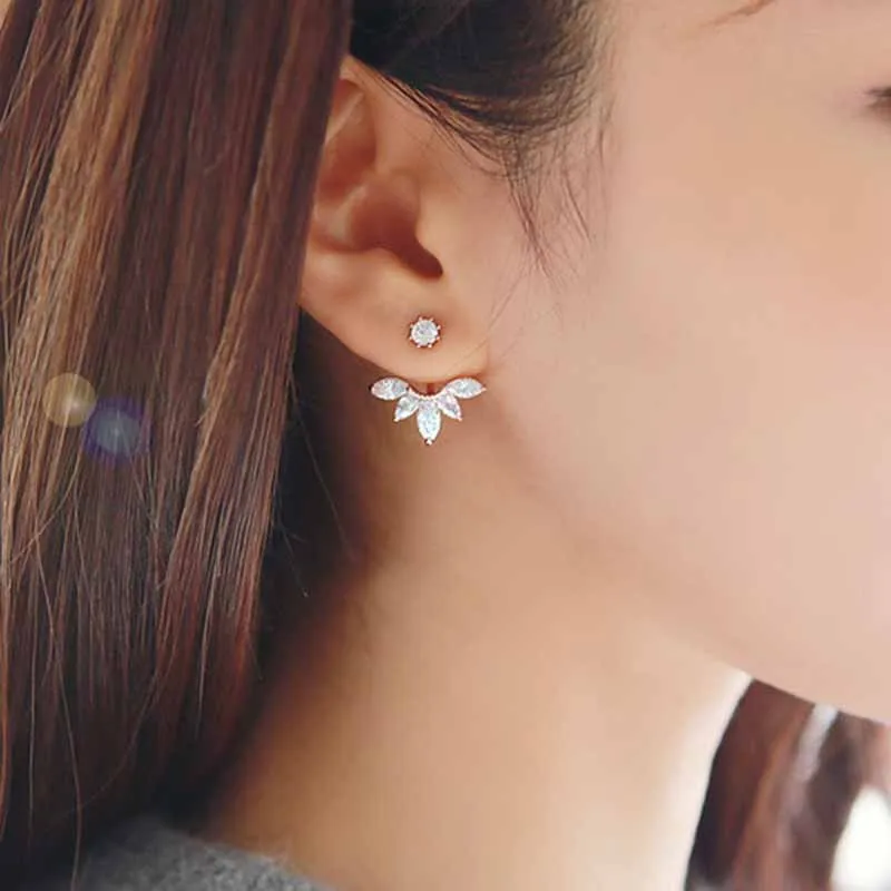 

Boucle D'Oreille Femme 2018 Pendante Boucle D'Oreille AAA Zircon Daisy Flowers Fashion Gold Stud Earrings For Women Qw-21
