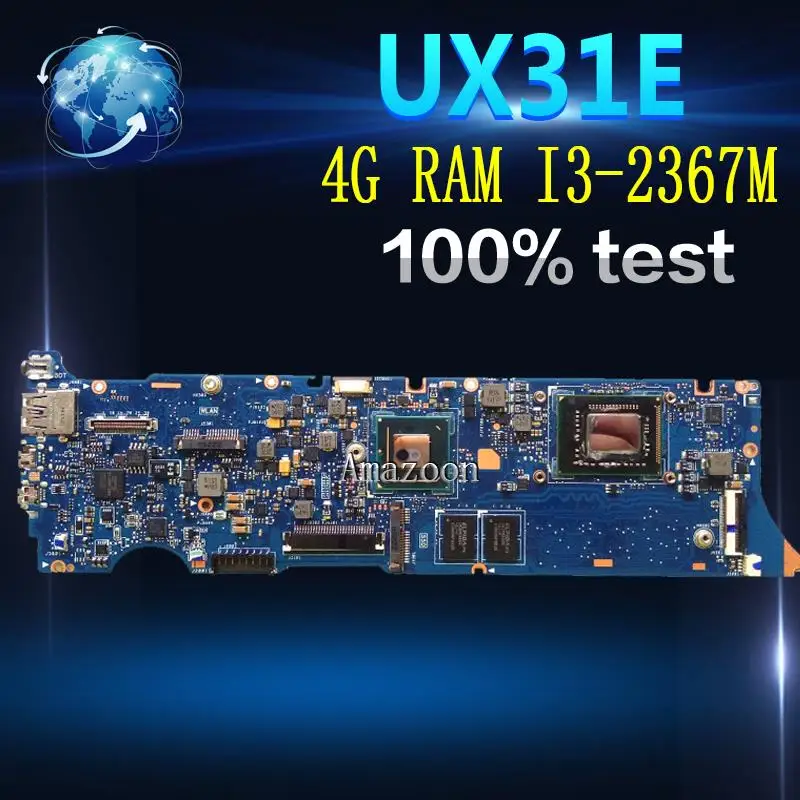 Amazoon UX31E материнская плата для ноутбука ASUS UX31E UX31 Тесты оригинальная плата 4G Оперативная память I3-2367M