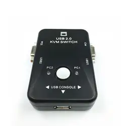 2 порта USB 2,0 VGA/SVGA KVM переключатель коробка для обмена монитором клавиатуры мыши