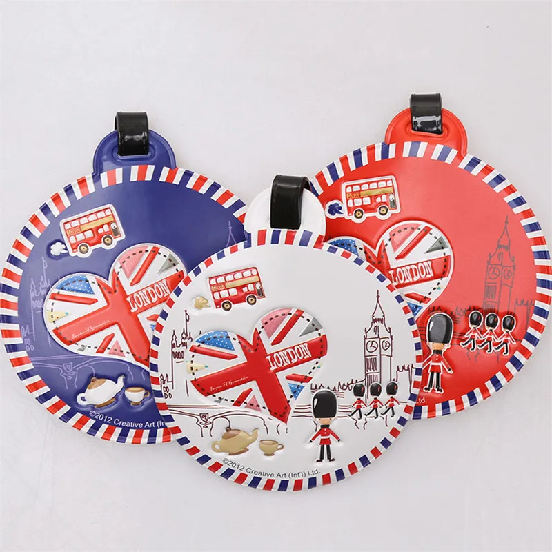 Fashion Cartoon Luggage Tags Circular Funky Travel Luggage Label Straps