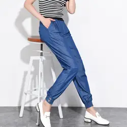 2433 летние тонкие ковбойские джинсы-шаровары для женщина летние эластичные Высокая талия свободно плюс Размеры Feminino Повседневное джинсы