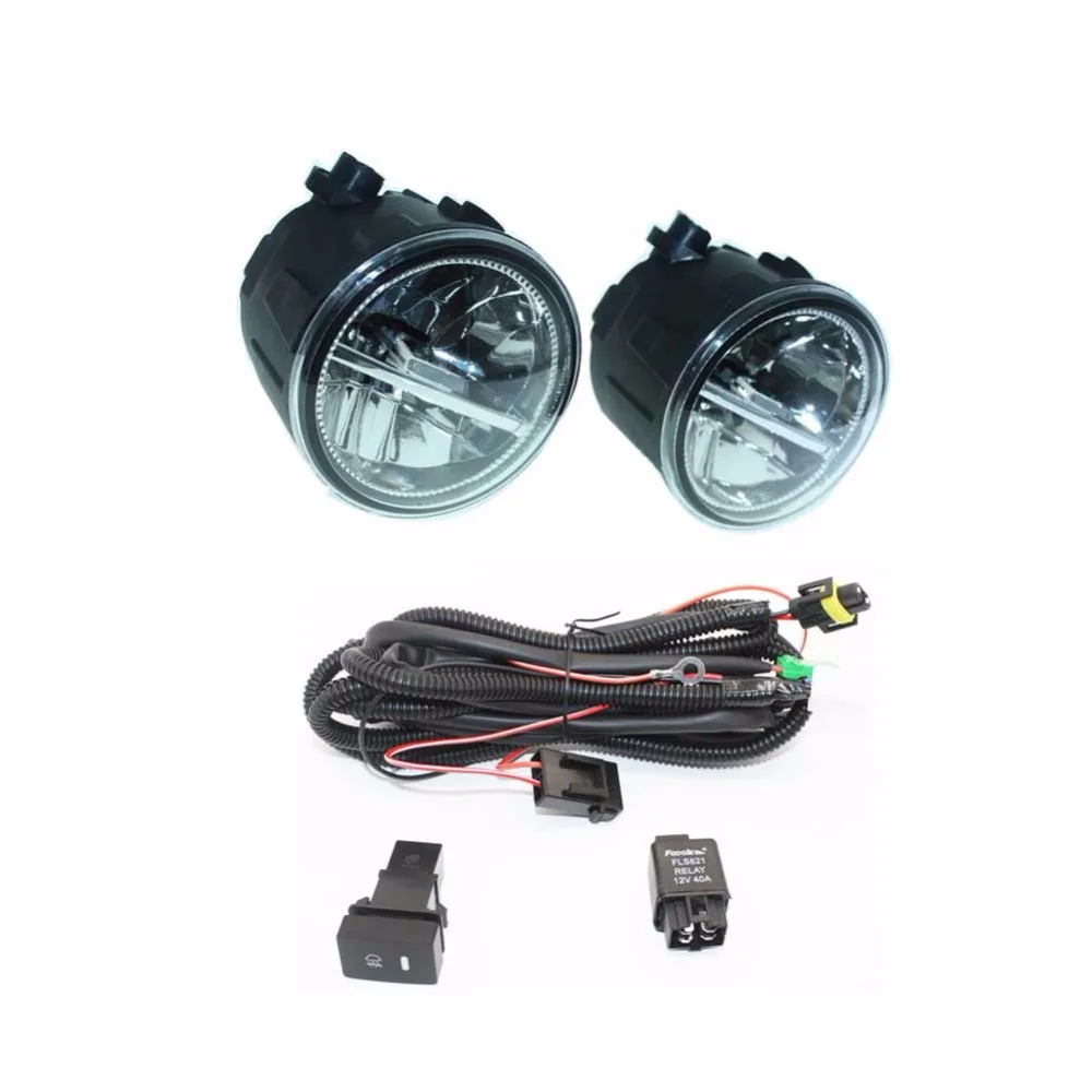 

H11 Wiring Harness Sockets Wire Connector Switch + 2 Fog Lights DRL Front Bumper LED Lamp For NISSAN X-Trail T31 Closed