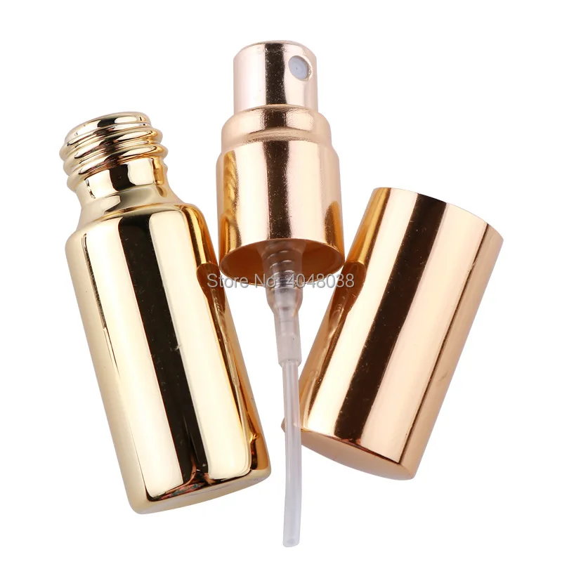Electroplate Cosmetic Container Glass Spray Vial Perfume Refillable Bottle Portable Astringent Press Pump Bottle 5 ML  Atomizer (2)