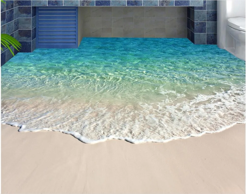 Beibehang пользовательские обои фрески любой размер фото 3D волны океана Морской Воды Пляж Морская звезда гостиная обои для пола ванной комнаты