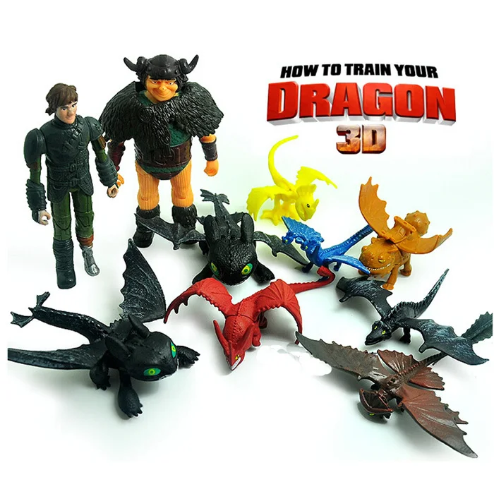 

Christmas birthday gift Free shipping How to Train Your Dragon 2 Toothless Night Fury PVC Action Figure Toys Dolls 10pcs/set