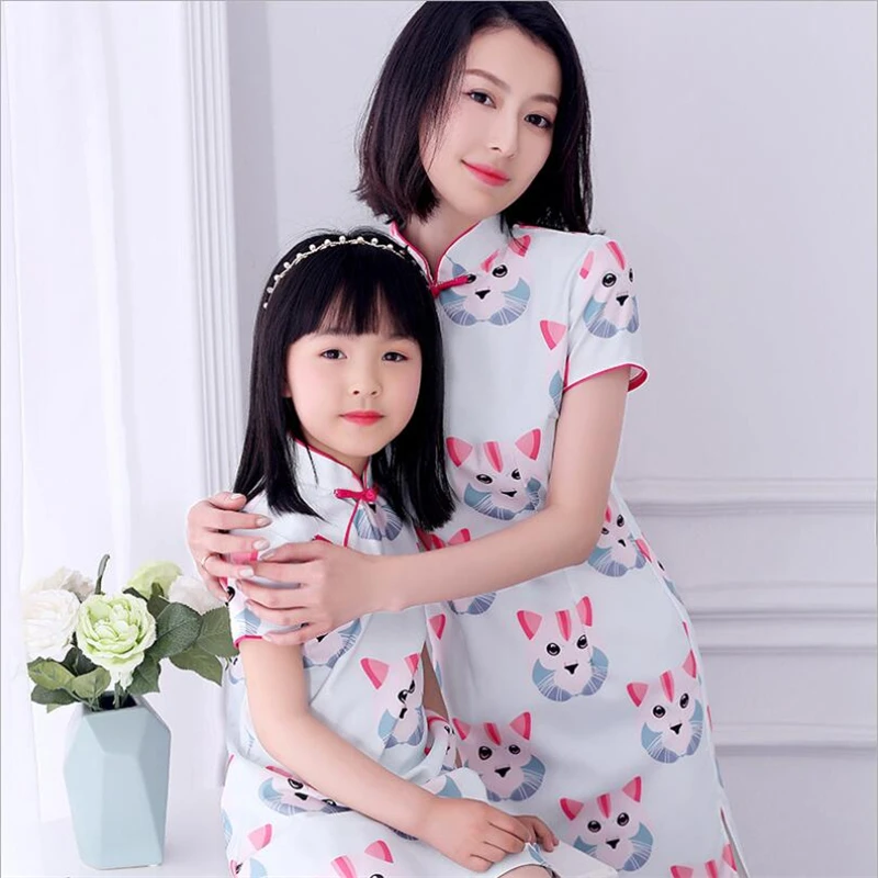 2019 Cute kids chinese clothing traditional Cheongsam dress for girls ...
