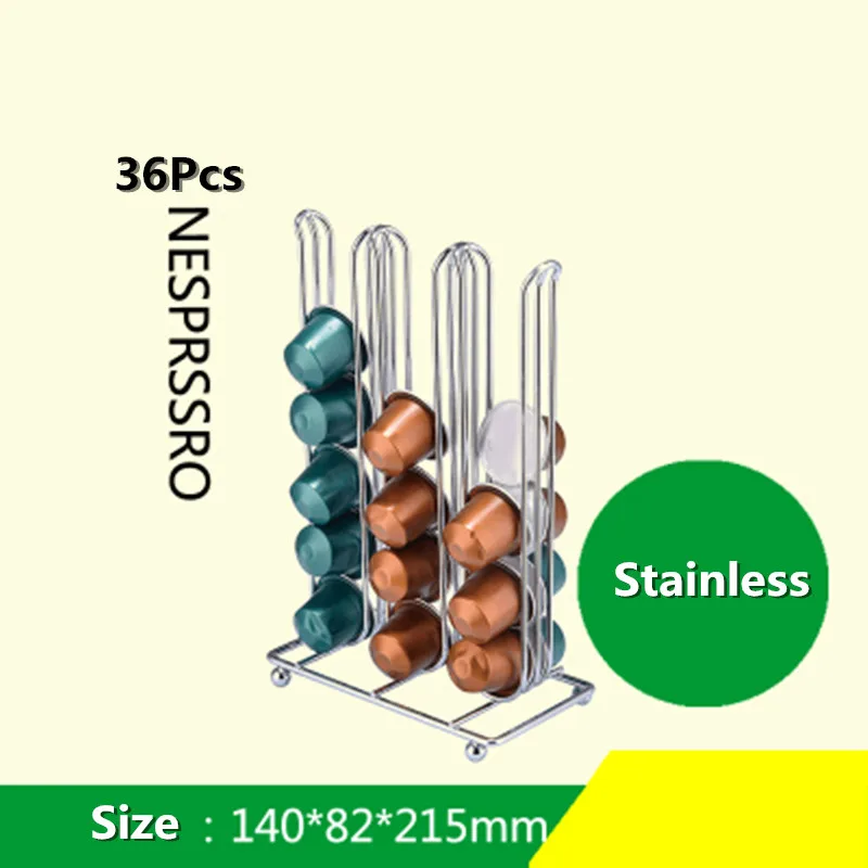24/36/40 шт металлический черный капсулы Кофе Держатель подставка под Съемный держатель Органайзер Хранение кофейных капсул полка Кофе посуда - Цвет: Прозрачный