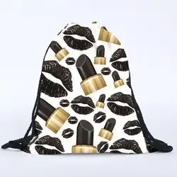 39x30 см Забавный Harajuku Милая ткань Drawstring сумки холст Kawaii сумки для хранения рюкзак 3d принт для женщин упаковка подарочный пакет мультфильм