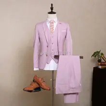 Индивидуальный заказ ретро джентльмен Для мужчин Костюмы жениха Смокинги для женихов шерсть Костюмы для торжественных случаев дружки невесты Свадебная вечеринка(куртка+ Брюки для девочек+ галстук+ жилет