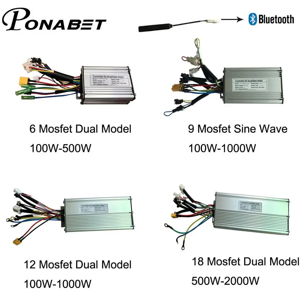 Фара для электровелосипеда в 36 48v 500W 1000W 1500W 2000 W, 9, 12, 18, Mosfet электрическое колесо велосипеда бесщеточный контроллер KT Байк, способный преодолевать Броды мотор