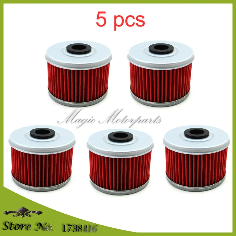 5x Oil Filters For Honda Fourtrax Rubicon TRX500 SXS500M2 Pioneer