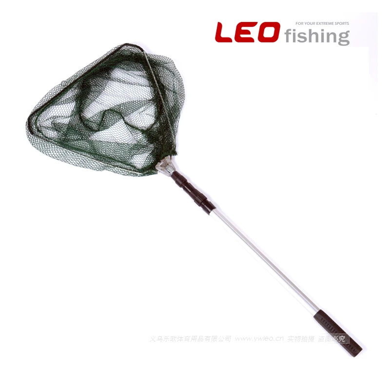 

2018 new fishing net stainless steel triangular 1.8 meters export contraction folding dip hand net for fly fishing pesca nylon