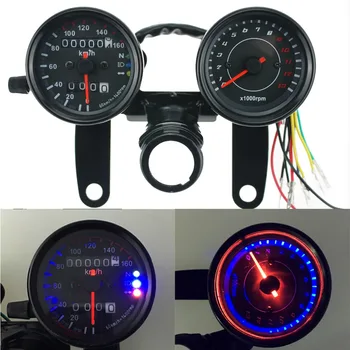 

Iztoss12V Motorcycle scooter black led Odometer Speedometer gauge and 13000RPM Tachometer for Cafe Racer Suzuki Honda Kawasaki