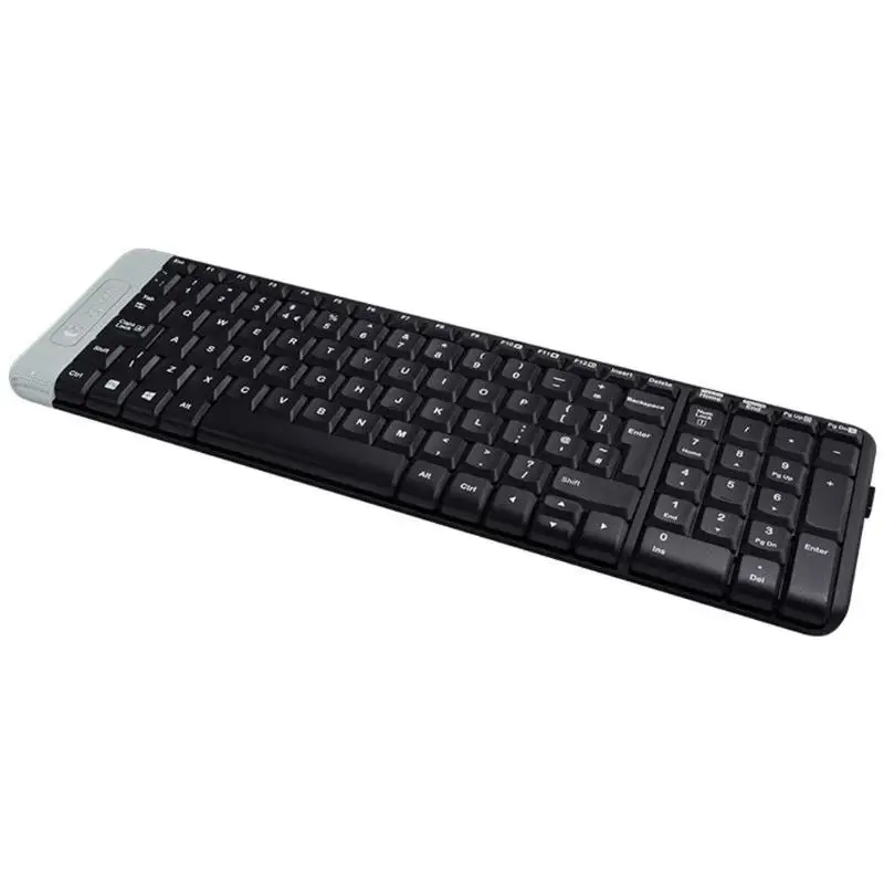 Logitech K230 Mute ультра-тихий Беспроводной Клавиатура 2,4 ГГц USB 2,0 приемник Офис клавиатура для настольных ПК