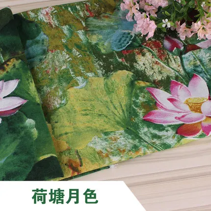 Хлопковое полотно на метр ткань tissu 145*100 см Этническая винтажная одежда для шитья с цветочным принтом материал для лоскутных трикотажные ткани - Цвет: Lotus