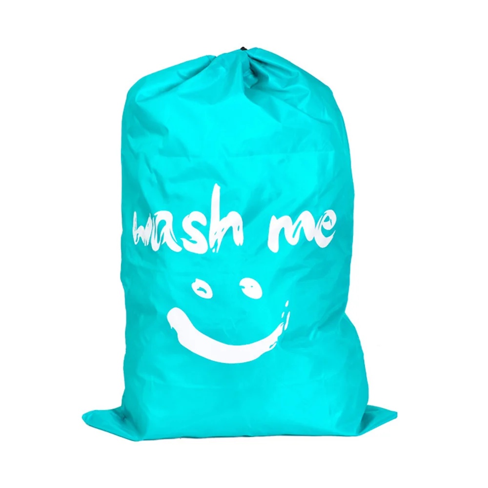 Горячая улыбка мыть меня корзина для белья складная банная корзина грязная одежда сумочки для хранения со шнурочками ванная комната стойка органайзер для одежды - Цвет: Синий