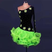 Качество Алмазная вышивка конкурс латиноамериканских танцев платье бархат со стразами из одного предмета для самбы/костюмы для танго взрослых Одежда для сценических выступлений