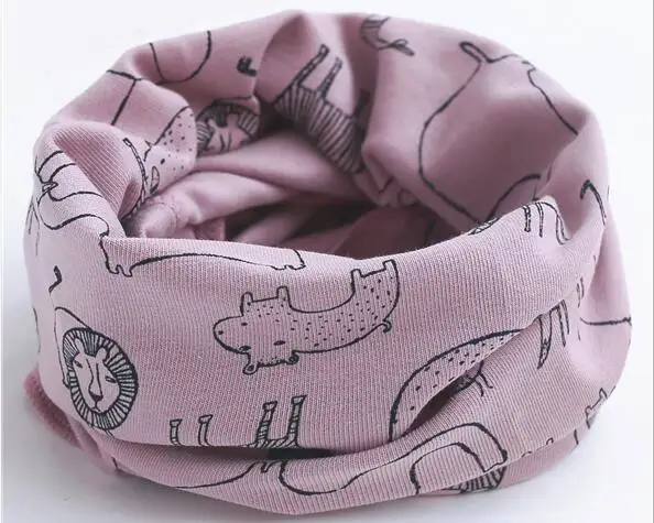 LIHFSI/1 шт., хлопок, теплый шарф для девочек, зимние детские шарфы, воротники для мальчиков и девочек, шарф с круглым вырезом для девочек, милые детские воротники - Цвет: purple lion