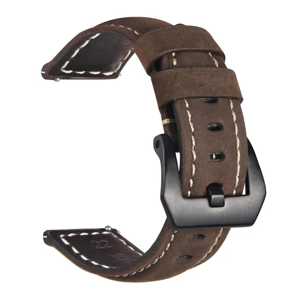 20mm 22mm Genuine Leather watch strap Band for Huawei watch GT wristband for Samsung Gear S3 S2 galaxy 46mm 42mm bracelet bands - Цвет: Brown with bk buckle