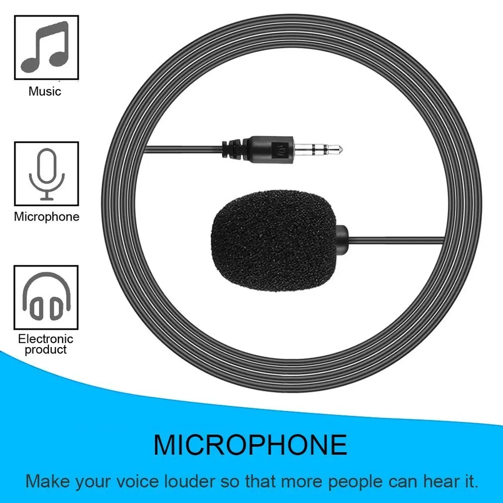 Портативный внешний 3,5 мм петличный микрофон Hands-free мини проводной клип-на лацкане петличный микрофон для ПК ноутбука
