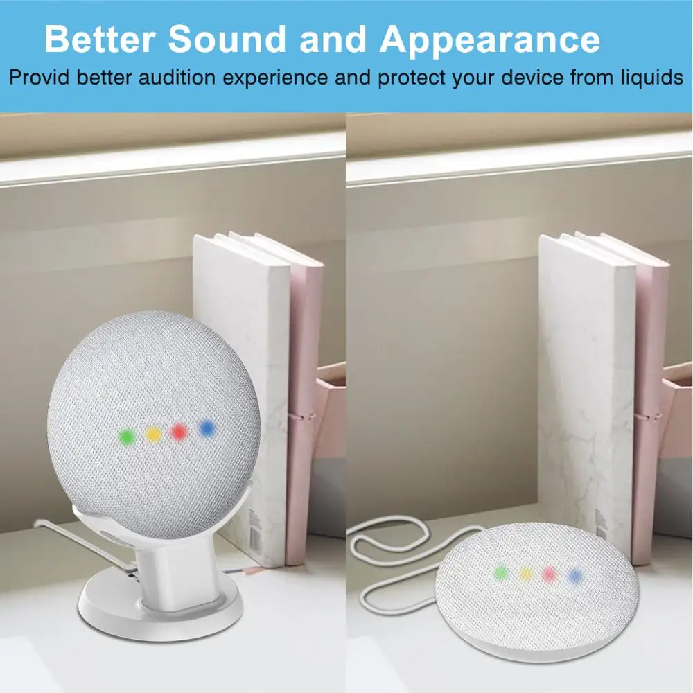  2Pcs Google Home Mini Desktop Stand Holder Voice Assistants Compact Table Holder Case Plug In Kitch