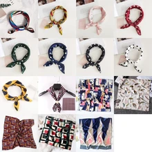 Для женщин женские Винтаж шелк чувствовать Атлас шарф квадратной формы головы и шеи волос кабельная стяжка 50x50 Прямая Поддержка