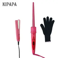 KIPAPA бигуди для волос Утюг Curl Волна Машина Керамика Инструменты для укладки 0,35 дюймов щипцы для завивки волос с мини-выпрямление волос Утюг
