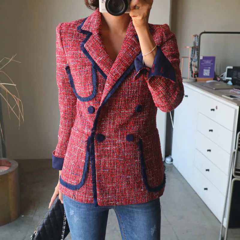 Small Suit Jacket Korean Version of Spring 2019 New Suit Casual British Xiaoxiang Style Tassel Suit Women Jackets and Coats Small Suit Jacket Korean Version of Spring 2019 New Suit Casual British Xiaoxiang Style Tassel Suit Women Jackets and Coats