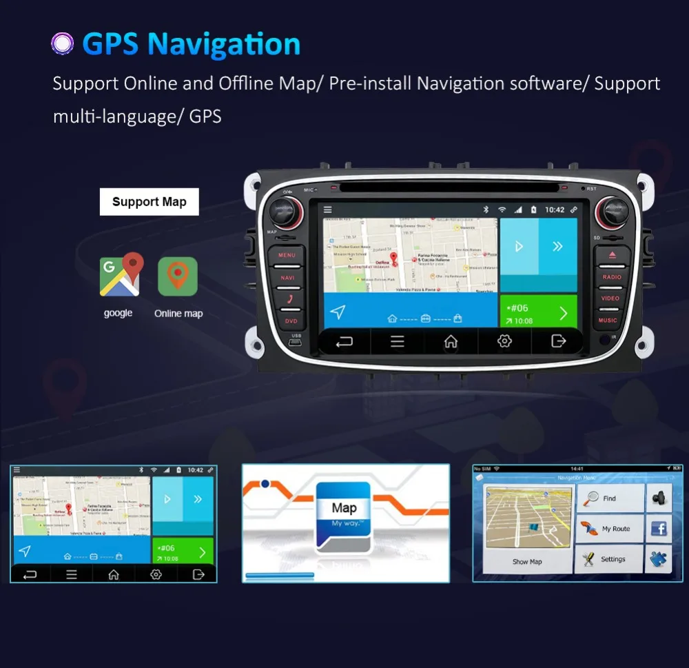 Flash Deal Quad core 2DIN Android 8.0 car dvd GPS car dvd for Ford focus Mondeo S-max smax Kuga c-max Connect Galaxy wifi 3/4G BT Autoradio 13