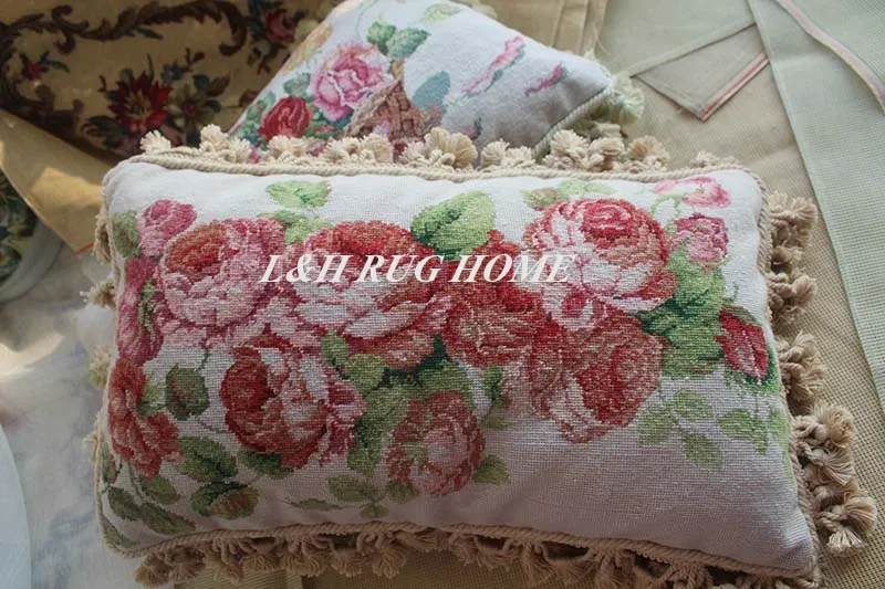 15 K 1" x 20" игольная подушка, ручная Подушка с цветочным дизайном без вставок