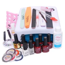 Nail Art Manicure Tools 36W UV Lamp With 7.5ml Gel Nail Polish Base Gel Top Coat Polishs for Practice Set UV Glue Nail DIY Kits