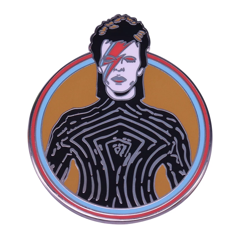 Давид Боуи нагрудный штырь ziggy stardust молния значок музыкальные вентиляторы идеальное дополнение