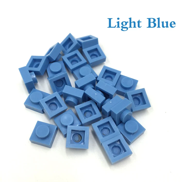 Умная пластина 1x1, строительный блок, часть, сделай сам, логотип, qr-код, игрушка для детей, 48 различных цветов, совместима с основным брендом, 3024, 588 шт./лот - Цвет: Light Blue