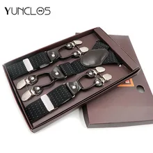 Новая мода для мужчин и женщин унисекс подтяжки 3,5 ширина 6 зажимы подвески регулируемые эластичные Y сзади женские брюки подтяжки