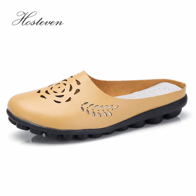 

Hosteven Women Shoes Soft Genuine Leather Flats Platform Fashion Casual Ladies Driving Loafers Moccasins Air Mesh Shoes