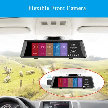 

HD 10'' Dual Lens Car DVR Dash Cam Front and Rear Mirror Camera Video Recorder vidioregistrator registrar review video registrar