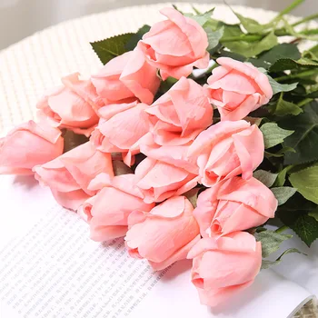 

10pcs rose artificial flowers real touch rose flowers home decor for wedding party or birthday Valentine's Day fake flowers