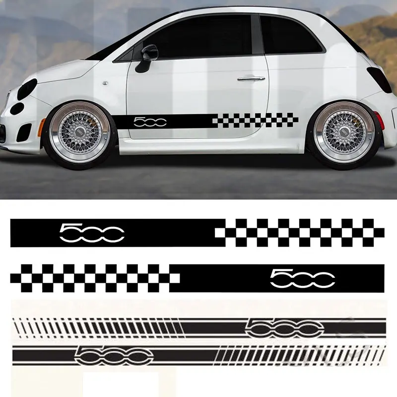 2 шт. для Fiat 500 наклейка с рисунком паука боковые полосы ливерный значок гоночные
