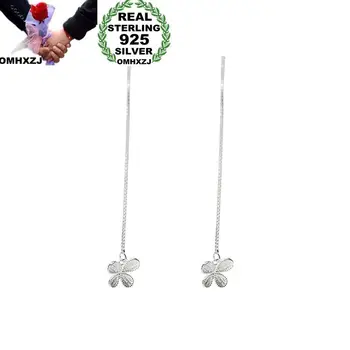 

OMHXZJ Wholesale European Fashion Woman Girl Party Gift Long Tassel Butterfly Ear Lines 925 Sterling Silver Drop Earrings EA293