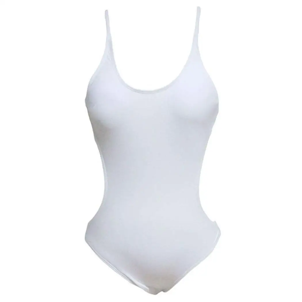 

Women Fashion One-piece Swimsuit Solid Color Elastic Tight Bikini