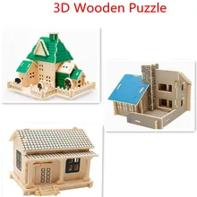 Новые деревянные игрушки 3 D головоломка деревянный дом Масштаб модели 3 шт./лот