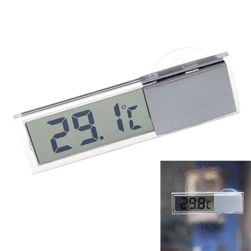 

Hot Sale Car Thermometer Osculum Type Celsius Fahrenheit LCD Digital Temperatures Meter Suction Cup For Indoor Outdoor Gauges