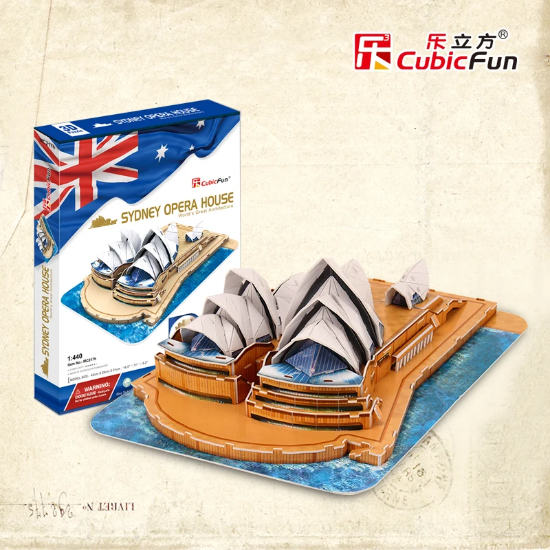 Cubicfun 3D paper assemble model DIY toy birthday gift puzzle sydney opera house australia building architecture