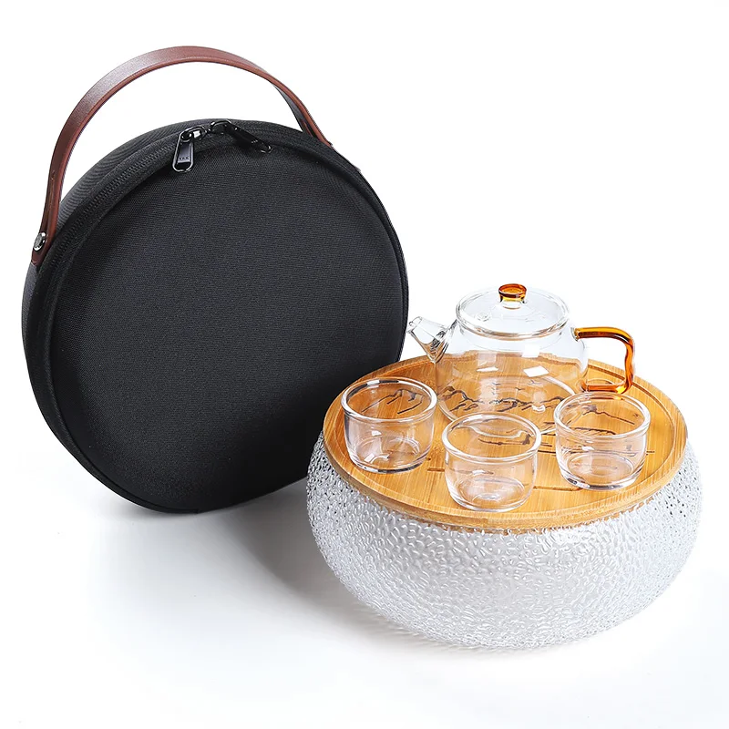  TANGPIN coffee and tea sets glass teapot kettle gaiwan teacups glass portable travel tea set drinkw