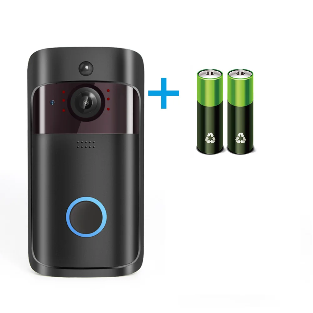 Wifi видео дверной звонок 1.0MP 720P камера безопасности Открытый ИК сигнализация двухсторонний аудио беспроводной умный дверной звонок Wi-Fi видео IP домофон - Цвет: Battery