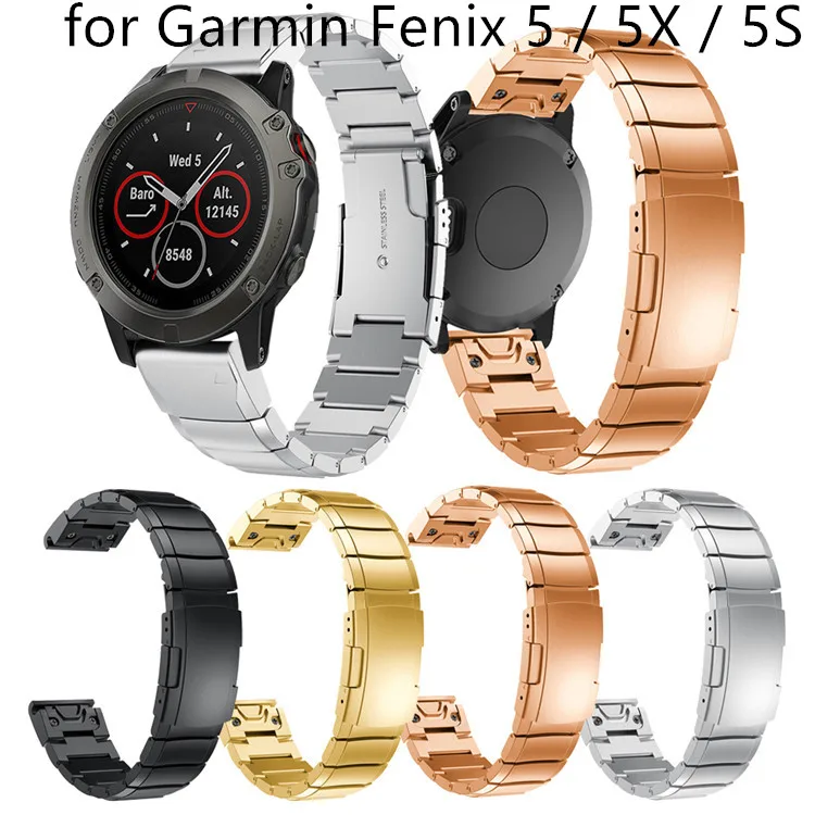 

Quick Install Fit Stainless Steel Strap for Garmin Fenix 5X 5S 5 Band Replacement Smart Watch strap for Garmin Fenix 3/3HR Belt