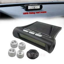 New TPMS wireless solar tire pressure monitoring system TP880 LCD Display 4 External Sensors Auto Alarm System Energy Diagnostic
