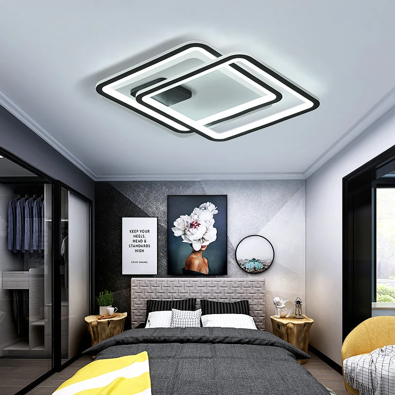

Living Room Bedroom Modern Led Ceiling Lights Aluminum avize AC85-265V lamparas de techo Square circles Ceiling Lamp for hallway