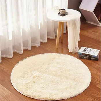 

Free Shipping 100CM 120CM 140CM 15 Colors Anti-skid Rug Winter Washable Cute Big Round Carpets For Living Room
